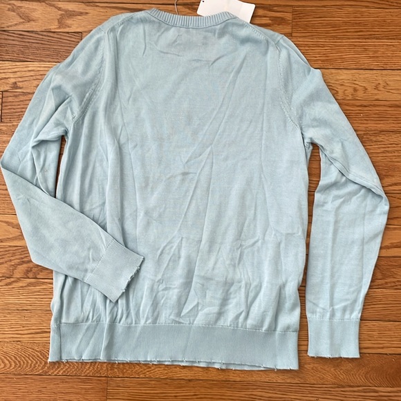 NEW | Zadig & Voltaire Miss Star Crewneck Cotton Sweater Ciel Stone Blue Large - Picture 3 of 12